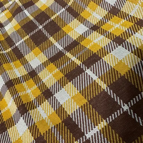 Jolie & Joy by FCT Yellow/Brown Retro Y2K Plaid Mini Skirt with Belt NWT Yellow Size L