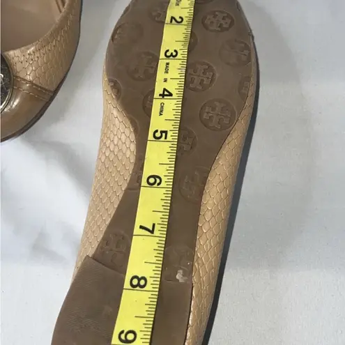 Tory Burch  Gold Logo Tan Flats