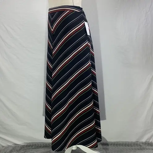 Apt. 9  Chevron Striped Button Detail Black Maxi Skirt Size Medium NWT