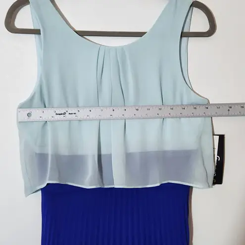 Sangria Sleeveless Blue Maxi Dress with Pleated Skirt Size 6 NWT