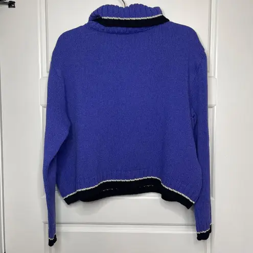 Vintage St. John Sport by Marie Gray Turtleneck Sweater Womens Medium Purple USA