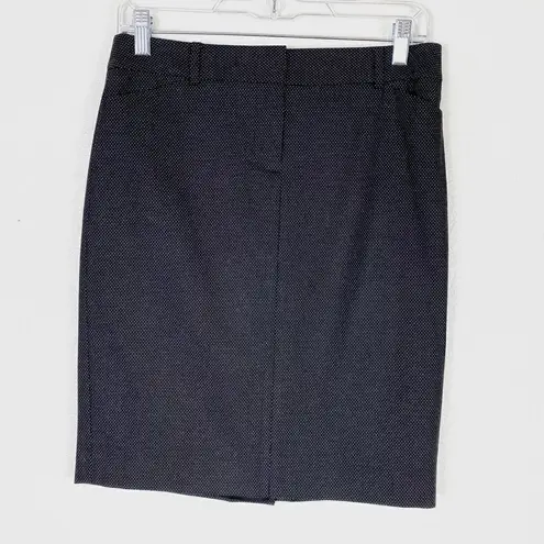 Talbots (4 Petite)  Black & White Micro Polka Dot Pencil Skirt