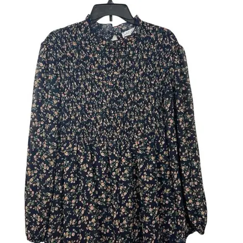 Petal and Pup $99 Women's Edwina Shirred Frill Long Sleeve Midi Dress L