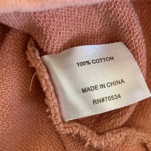 Orvis Women’s Medium Blush Pink/Orange 1/4 Snap Flip Cuff Pullover‎ Sweatshirt