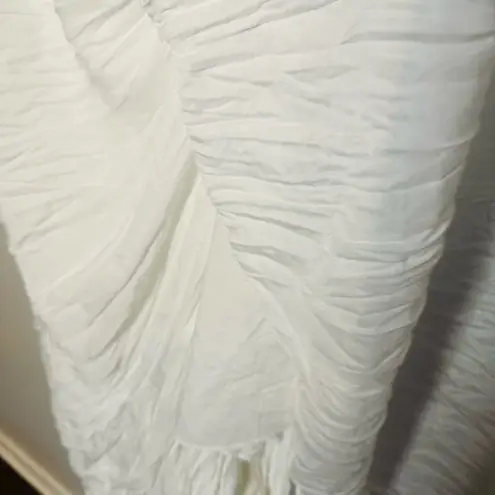 Bibhu Mohapatra Collective White Chiffon Sleeveless Square Neckline Maxi Size 2