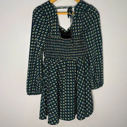 Band of the Free Genevieve Teal and Black Diamond Dress | S