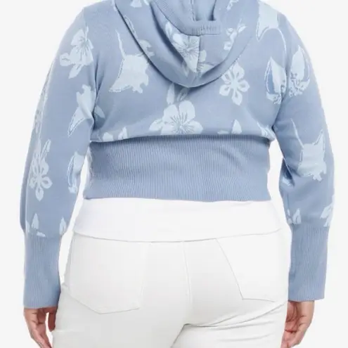 Her Universe Disney Moana Pua Pig blue cropped cardigan sweater hoodie