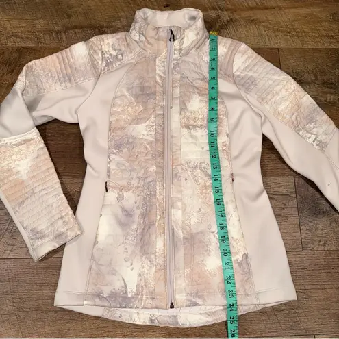 Calia by Carrie Underwood Moto Hybrid Faltering Puffer Jacket Cameo Blush Pink Size XS