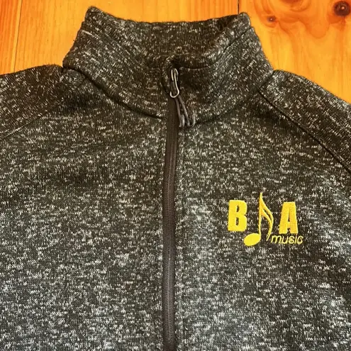 Port Authority BFA St. Albans Vermont Music Fleece Full Zip Jacket Heather Black Size Large