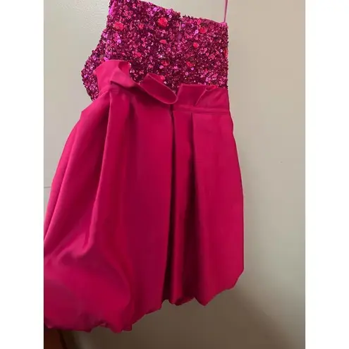 Badgley Mischka Mark + James Pink Beaded-Bust Bubble Dress Sz. 6