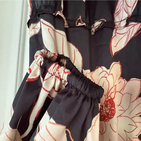 Julia Jordan NWT Floral Midi Dress In Black/Ivory Size 6