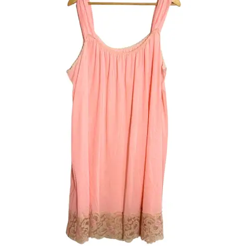 Vintage Aristocraft Pink Romantic Nightgown Lace Floral Detail Whimsical XXL