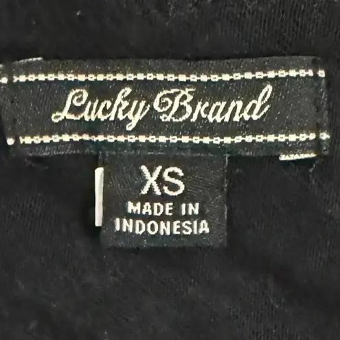 Lucky Brand  Black Botanical Boho Ruffle Dress One Shoulder Short Sleeve XS