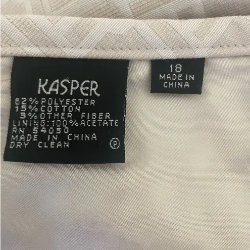 Kasper Women Midi Skirt 18 Cream Geometric Straight Career Mature Event Classic