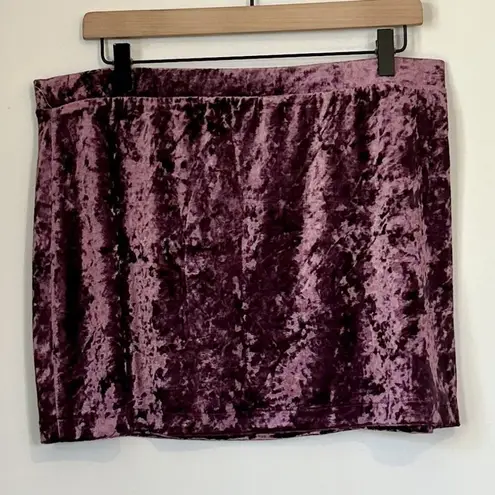 Abound NEW  by Nordstrom Velvet Pull-on Mini Skirt with Slit - XL