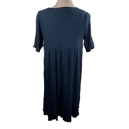 Isabel Maternity Empire Waist Dress Ribbed Short Sleeve Black Size XS Extra Smal