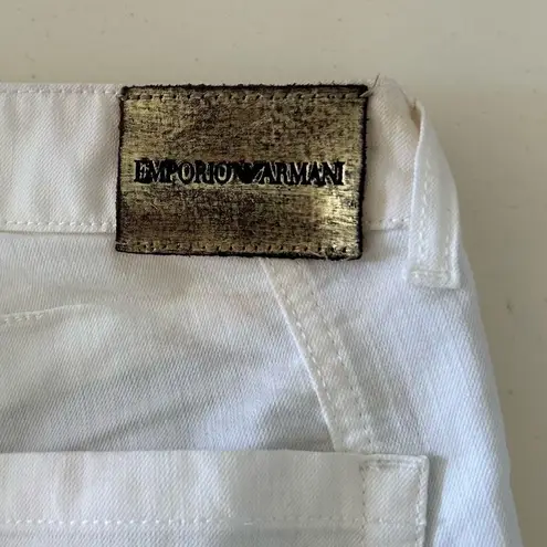 Emporio Armani White New Sabrina Skinny Jeans Designer Size 28