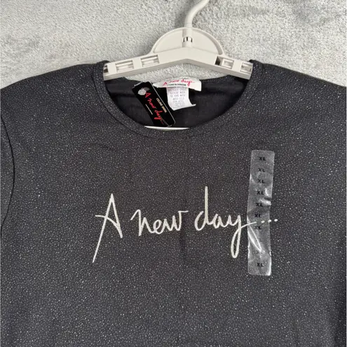 Celine Dion Shirt A New Day Vegas Concert Tee Y2K Bling Glitter Diva Pop Star Black Size XL