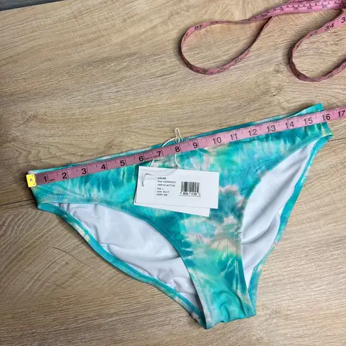 Johnny Was Calme Bikini Bottoms Size L Tie Dye Hipster Aqua Blue NWT