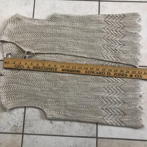 St. John vintage womens tie front sleeveless sweater vest cardigan tan