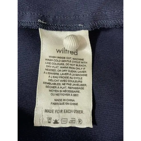 Aritzia  Wilfred Satin Top Blouse Blue White Trim Button Front Murol Pajama Small