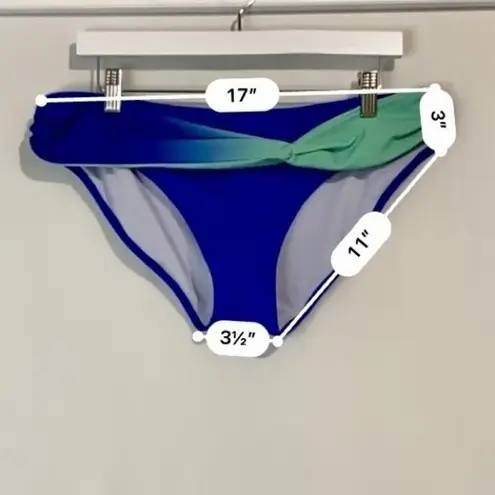 Women’s Ombré Twist Front Bikini Swim Bottoms Blue Size XL NWOT