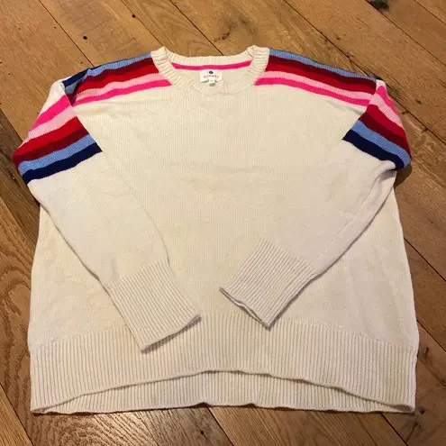 Sundry Merino Wool Cashmere Blend Shoulder Stripe Oversized Retro Sweater S 4-6