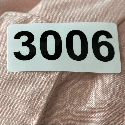 Club Monaco Women’s Size 2 Light Pink Linen Blend Belted Paperbag Cuffed Shorts