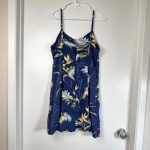 Paradise Found Made in Hawaii Hawaiian Foral Spaghetti Short Dress L Multicolor Blue Size L