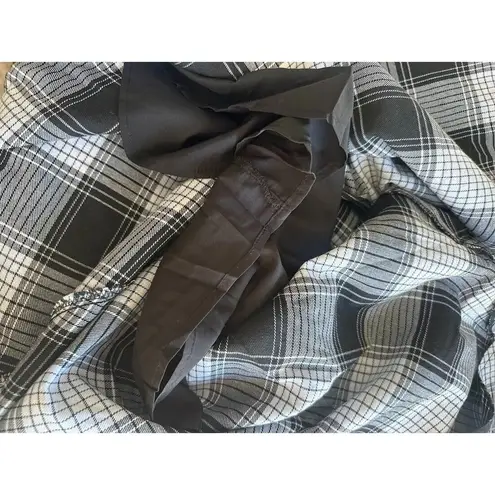 Scarlet Darkness Plaid Maxi Skirt M Lace Up Back Long Grunge Coquette Academia Black Size M