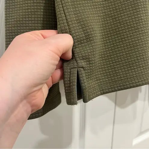 Talbots  Button Mockneck Pullover Burnt Olive Green Textured Womens Size Medium