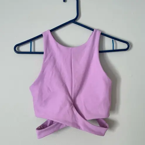 Becca Lilac Criss Cross Style Crop Tank-Small