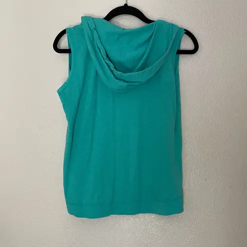 American Apparel WOMENS HOODED TANK WITH POCKET AQUA SIZE XL