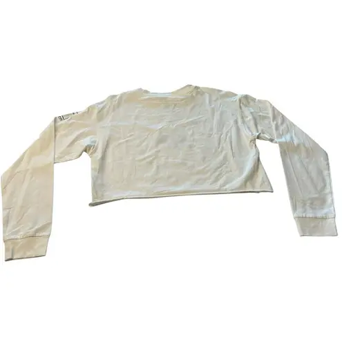 1st Phorm Women’s M Long Sleeve Crop Top White Relaxed Fit Pump Cover New Size M