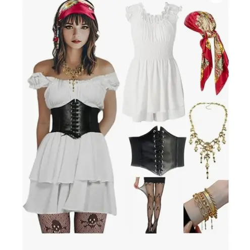Pirate Costume Sexy Women's Pirate Romper Dress + Accessories Med