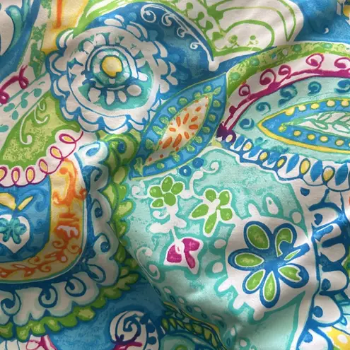 LAUREN Ralph Lauren Carnivale Paisley Twist Tankini Swim Top Blue Size 12