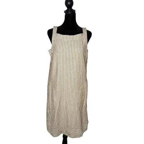 For Cynthia Striped Dress Size S Linen Blend Minimalist Coastal Resortwear