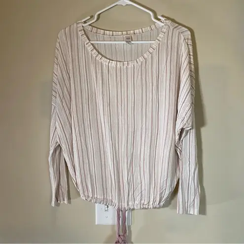 Eberjay Eberjey Pink & White Striped Long‎ Sleeve Pajama Top Size small super soft