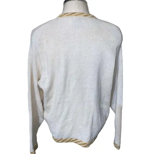 Cascade Blues Vintage Button Front Ugly Christmas Sweater w/fabric buttons SZ L Size L - Image 5