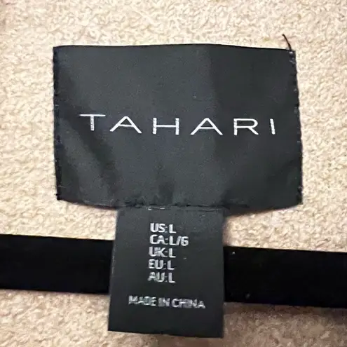 Tahari NEW Camel Long Vest Sleeveless Jacket Oversized Pockets Chic Layering L