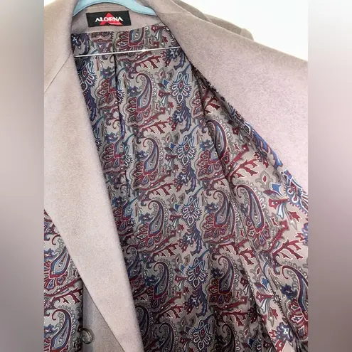 VINTAGE Alorna 100% Wool Coat with Scarf | Pockets | Fully Lined Paisley Print Brown Size undefined