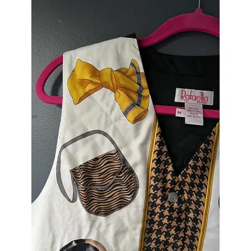 Rafaela 100% Silk Cream Vest with Adjustable Back Tie Black Size M