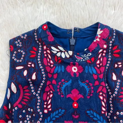 Eva Mendes Collection New York Company Blue Floral Sleeveless Mini Dress Size 0