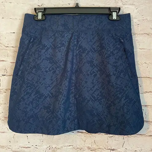 Orvis Travel Skort Skirt Shorts Shattered Navy Blue Comfort Womens Size Small