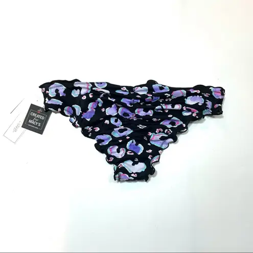 Salt+Cove LEOPARD MULTI Ruffled Bikini Swim Bottom Black