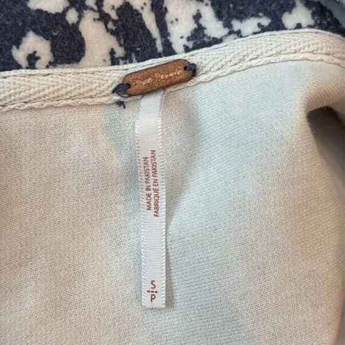 Free People  Navy Combo Printed Ruby Button Up Jacket