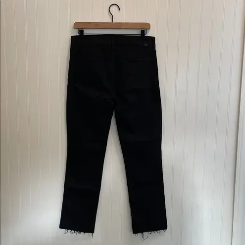 MOTHER The Rascal Ankle Fray in Guilty Flash Beaded Stripe Jeans Size 31 Black