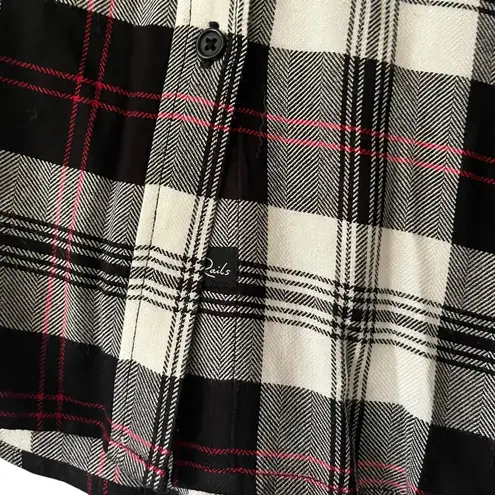 Rails Shirt Women’s S Small Red Black White Plaid Button Up Short Sleeve Casual