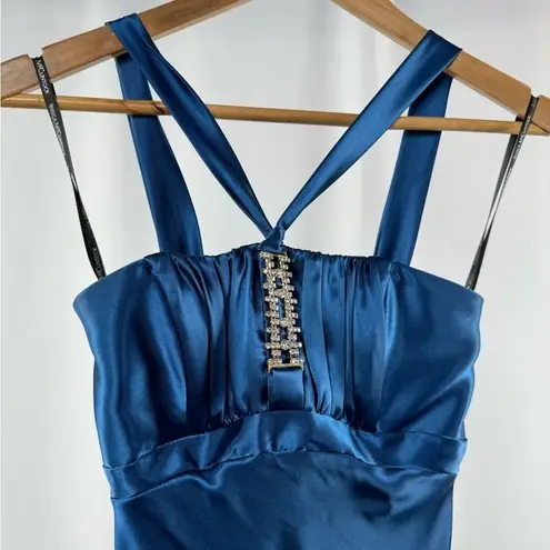 Gunne Sax Vintage Jessica McClintock for Lace Up Back Gown in Blue Size 0