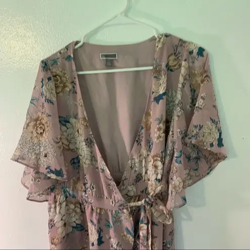 Chelsea28 High Low Wrap Dress Mauve Pink Floral
